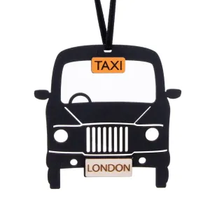 Artcuts Black Taxi Hanging Wooden Decoration