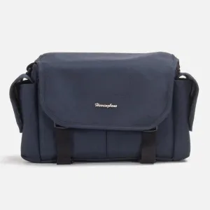 Herringbone Elephant Canvas Messenger Camera Bag - Small Navy