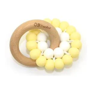 Organic Beechwood & Silicone Teether Lemon