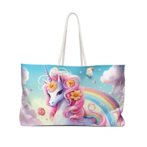 Personalised/Non-Personalised Weekender Bag, Unicorn, Weekender Bag, Beach Bag, Book Bag