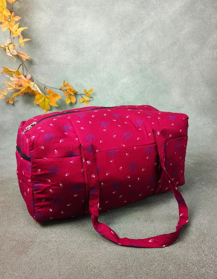 Rectangle Travel Bag Red with Designer Coral Prints Design