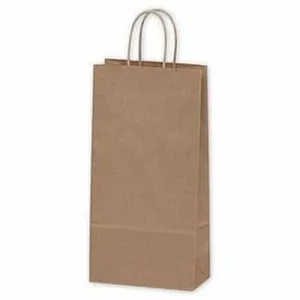 Recycled Natural Kraft Shopping Bags - 6.50" x 3.50" x 13.50"